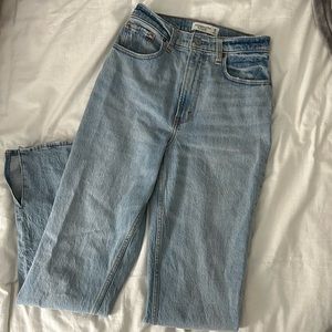 90s straight leg ultra high rise split hem